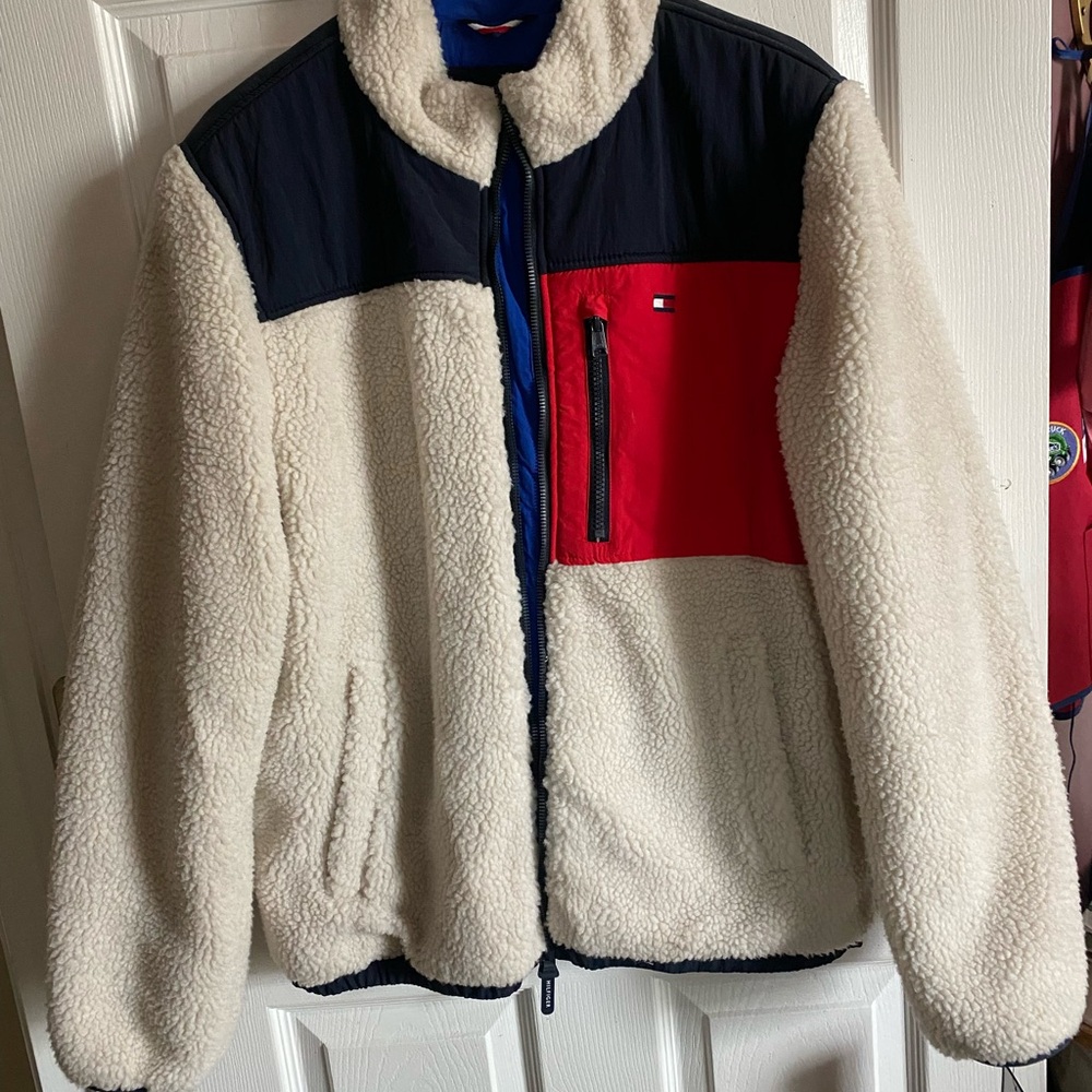 Tommy Hilfiger Men's Fleece Jacket - Cream, Red, Blue